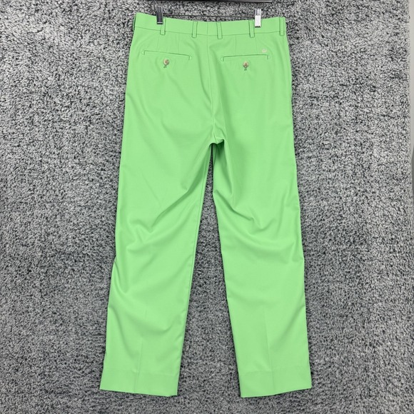 Peter Millar Pants Mens 34x32 Green Crown Durham High Drape Golf Performance - Picture 3 of 12